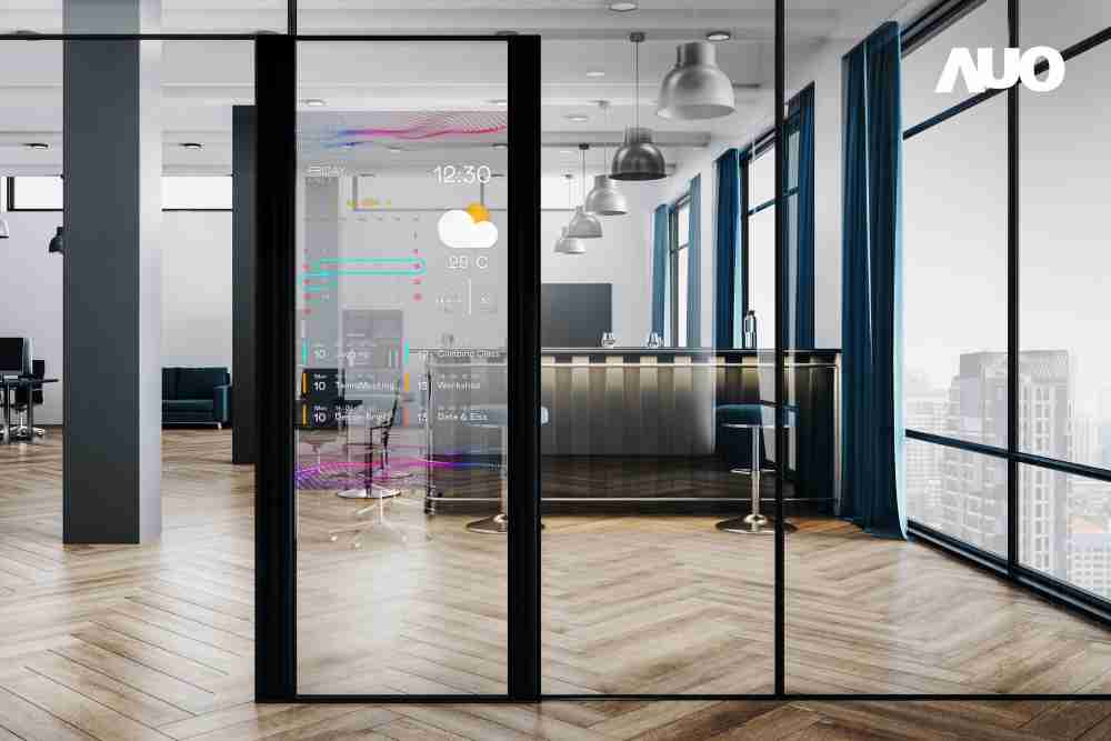 60吋Micro LED透明窗屏显示器，，，可依需求调整并延伸应用于不同场域，，包括汽车侧窗或家庭玄关、、、智慧橱窗、、、商业展示等面向，，，，提供丰富的信息娱乐内容